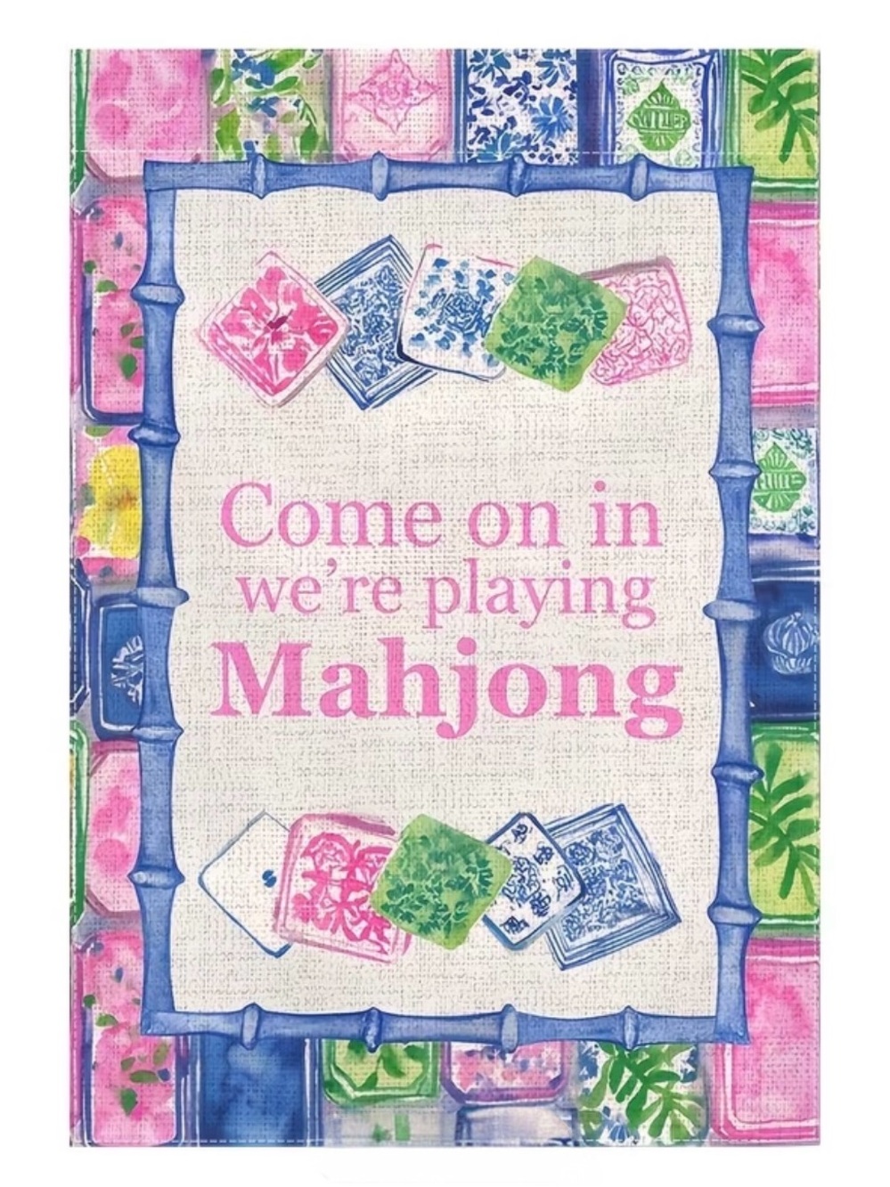 Double sided Mahjong garden flag